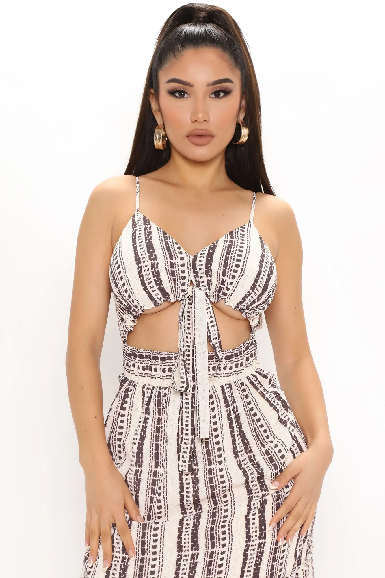 Azulik Maxi Dress - Brown/combo