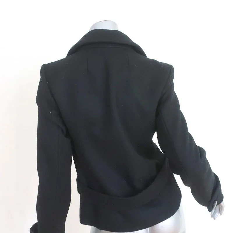 Balenciaga Peacoat Black Wool Felt Size 40 Double Breasted Jacket
