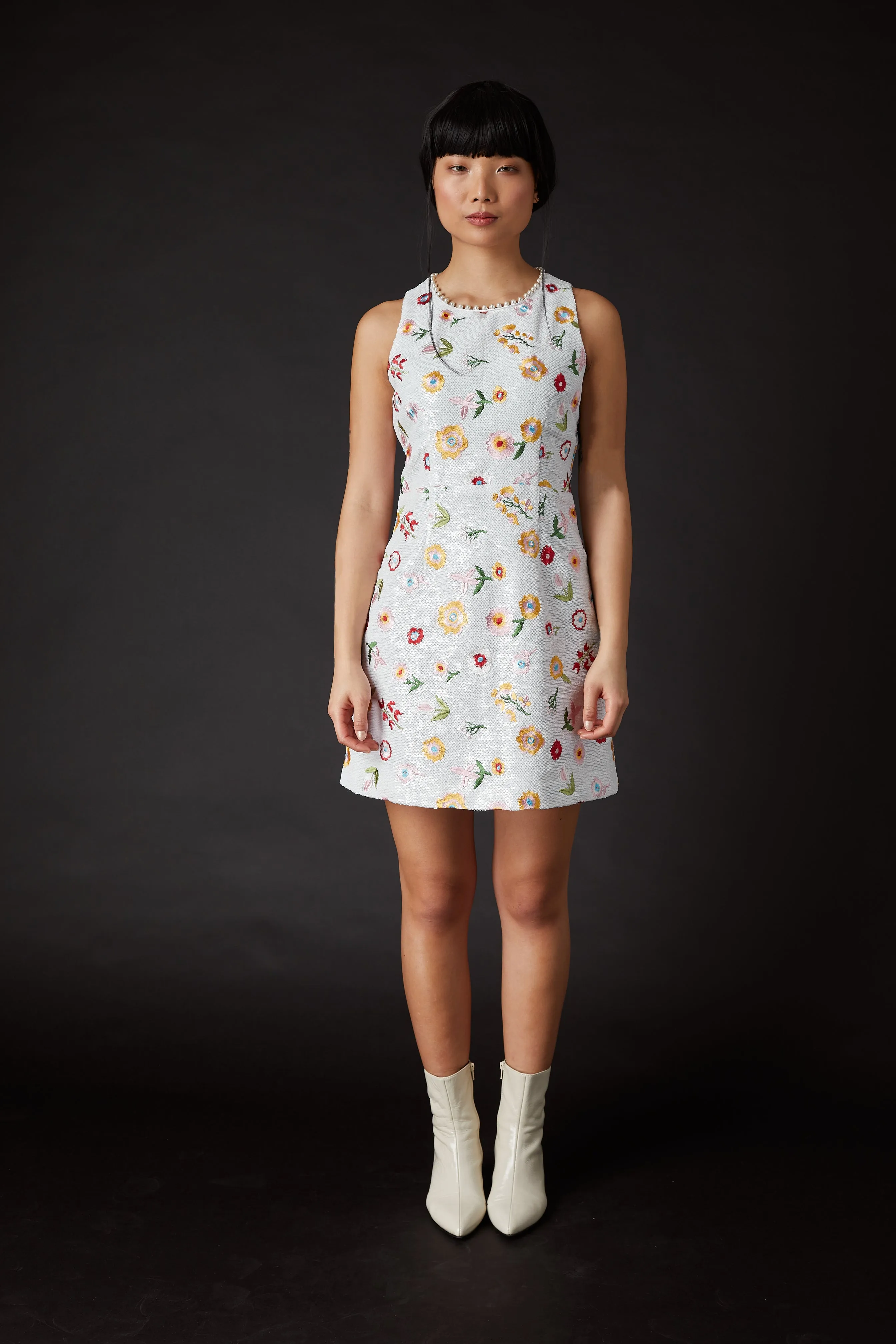 Derling Embroidered Dress White