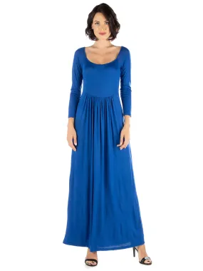 Empire Waist Long Sleeve Casual Maxi Dress