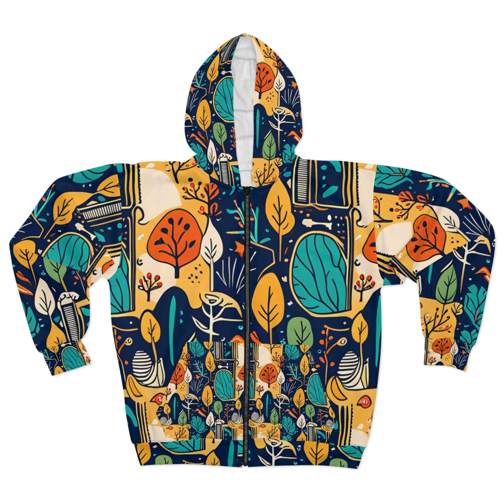 Home Vibes Unisex Zip Hoodie (AOP)