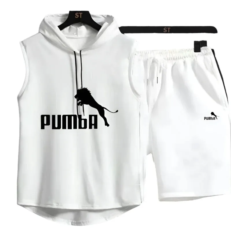 Men's Summer Two-Piece Casual T-Shirt and Shorts Set – Fashionable Hooded Short-Sleeve Tracksuit