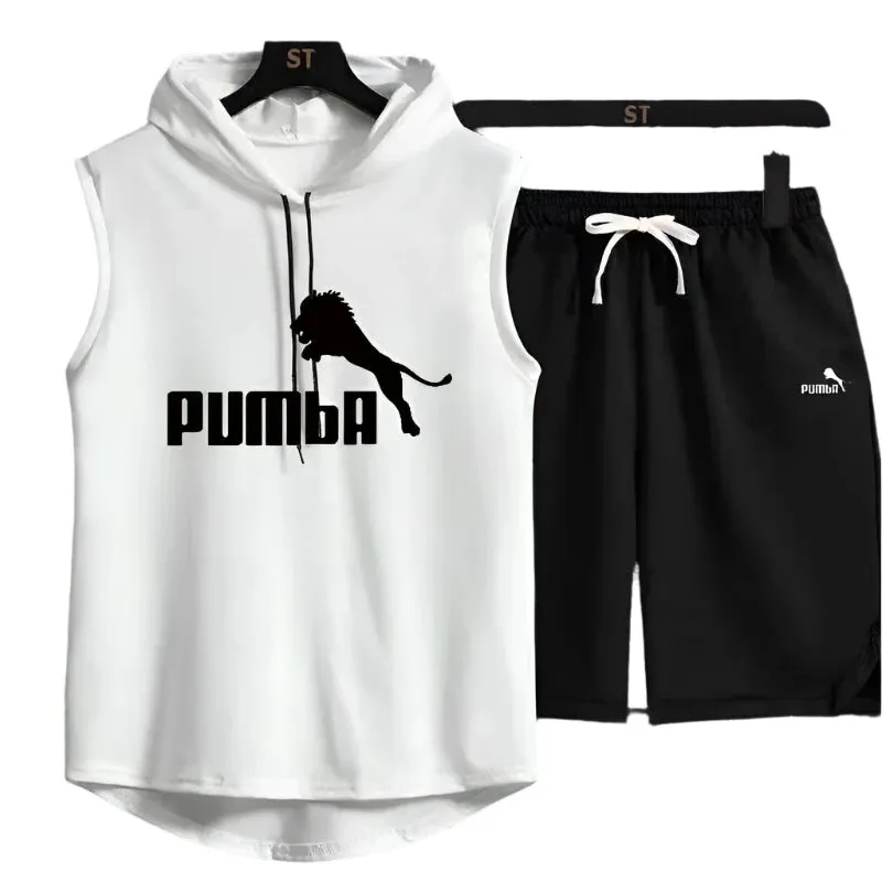 Men's Summer Two-Piece Casual T-Shirt and Shorts Set – Fashionable Hooded Short-Sleeve Tracksuit