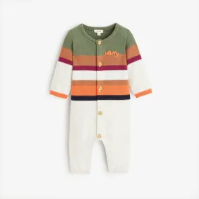 Newborn boys' heather grey jumpsuit