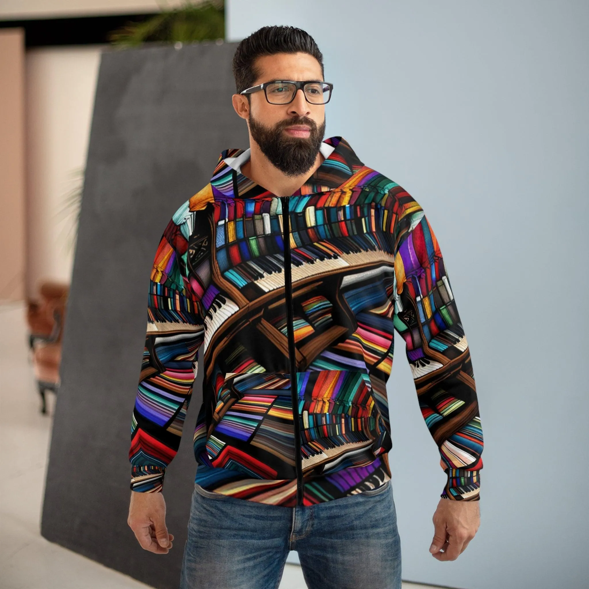 Psyche-keys Unisex Zip Hoodie (AOP)