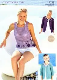 Sirdar Cotton DK Yarn Knitting & Crochet Pattern Leaflets