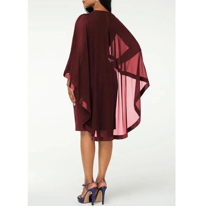 Summer Midi Dresses for Women Clothes Oversized Dresses Casual Vestidos De Tricô Femenino Cape Cloak Bodycon Dress Femme Robe