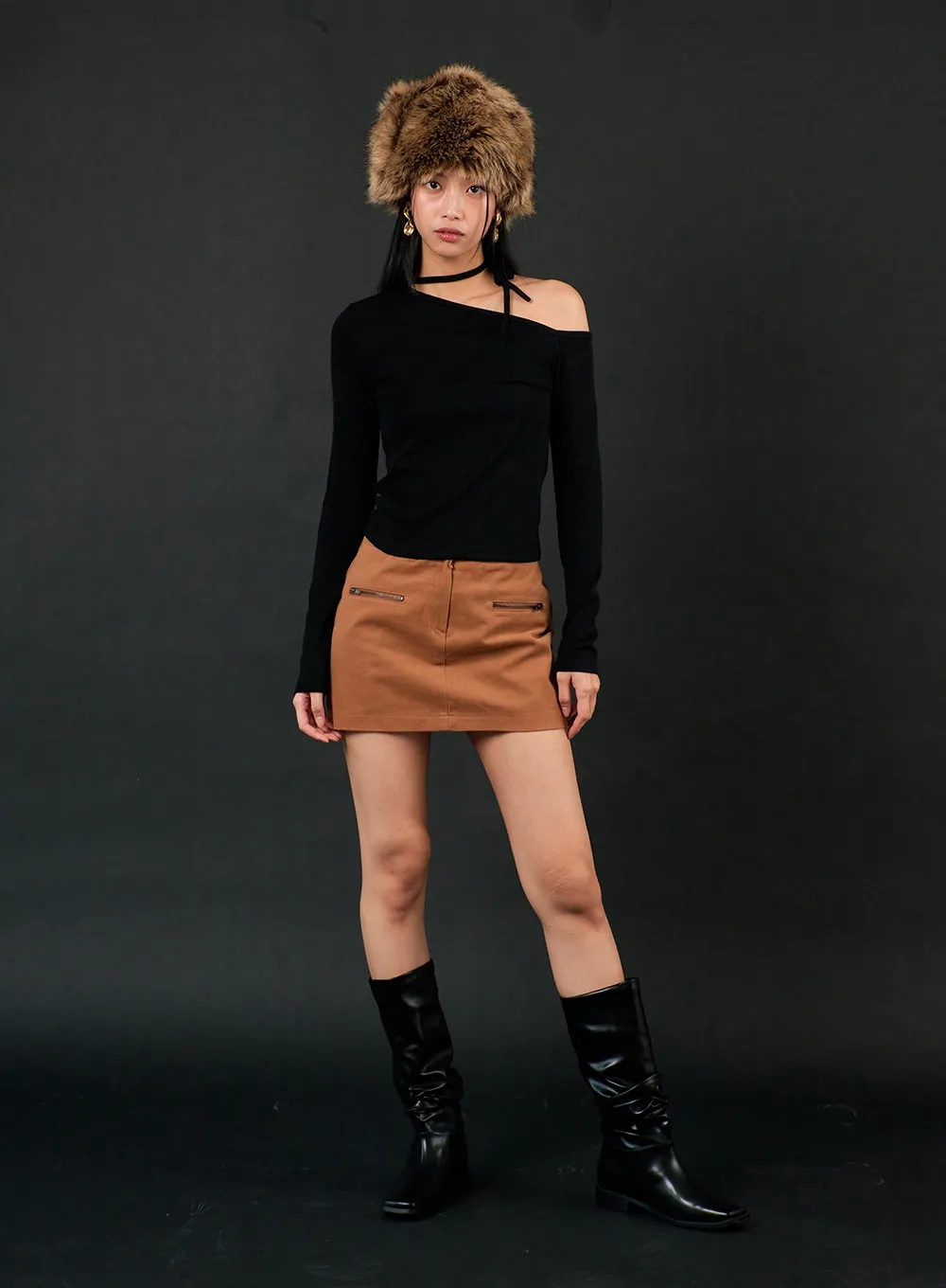 V-Neck Long Sleeve Crop Top IJ403