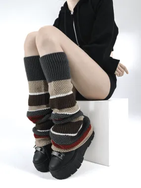 Vintage contrast color leg warmers