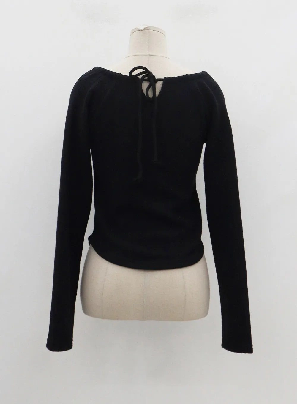 Wide Round Neck Knit T-Shirt CN11