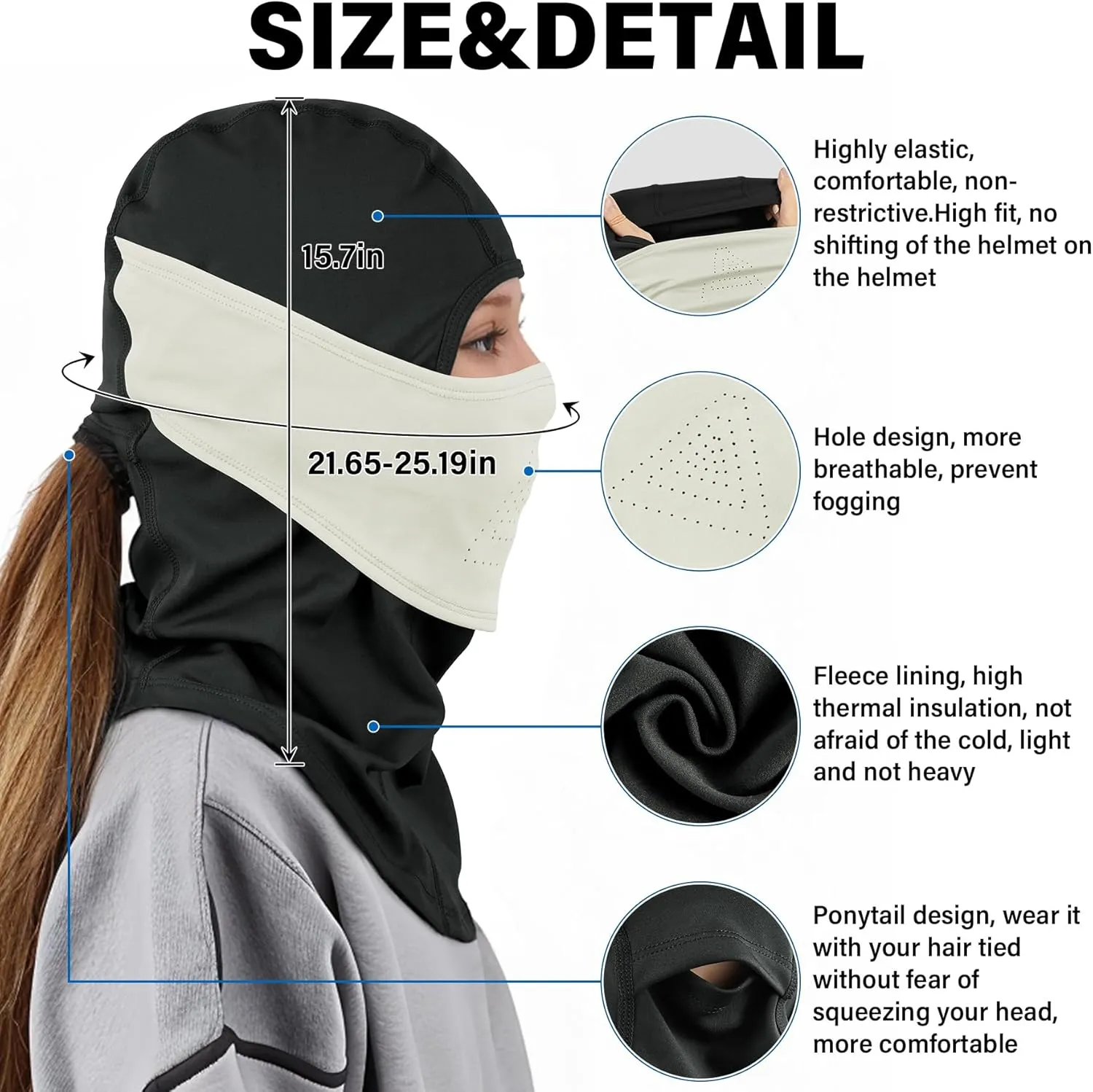 Winter Balaclava Face Mask Breathable Ski Mask for Men Women BA002