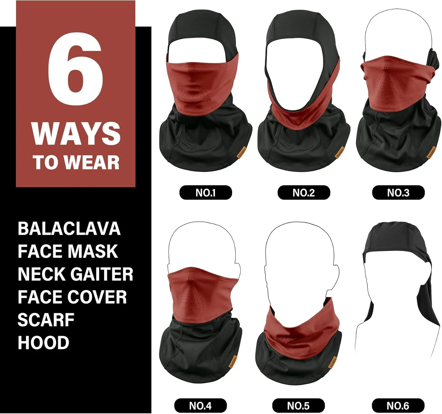Winter Balaclava Face Mask Breathable Ski Mask for Men Women BA002