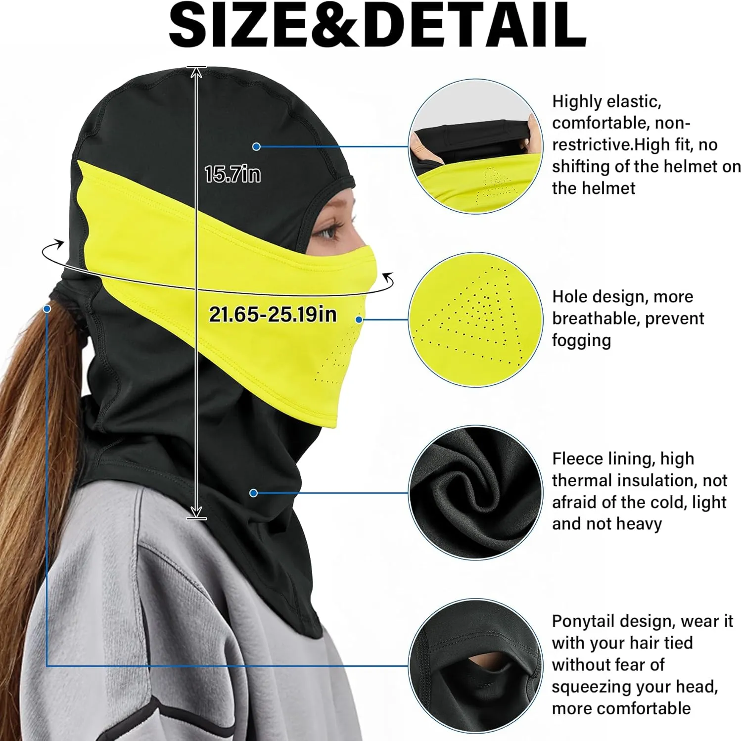 Winter Balaclava Face Mask Breathable Ski Mask for Men Women BA002
