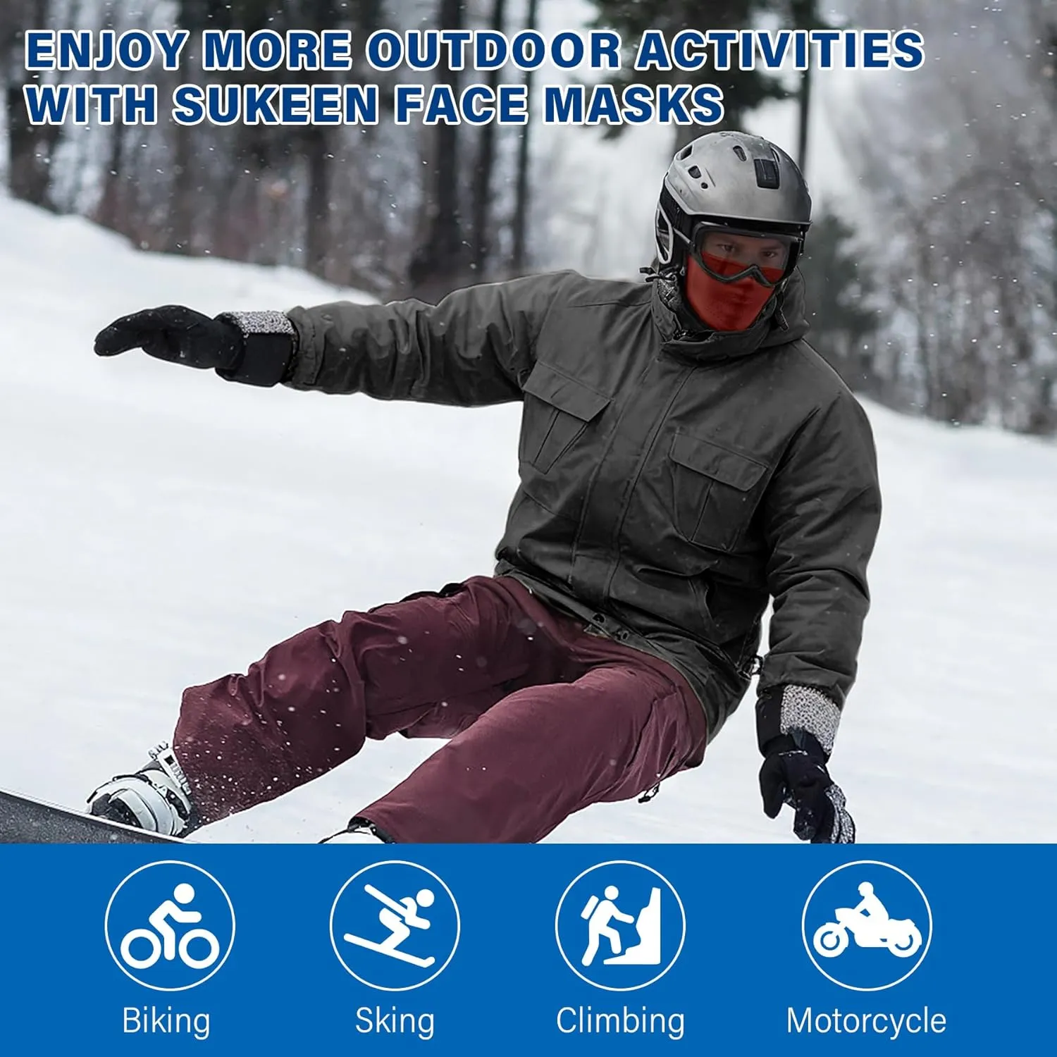 Winter Balaclava Face Mask Breathable Ski Mask for Men Women BA002