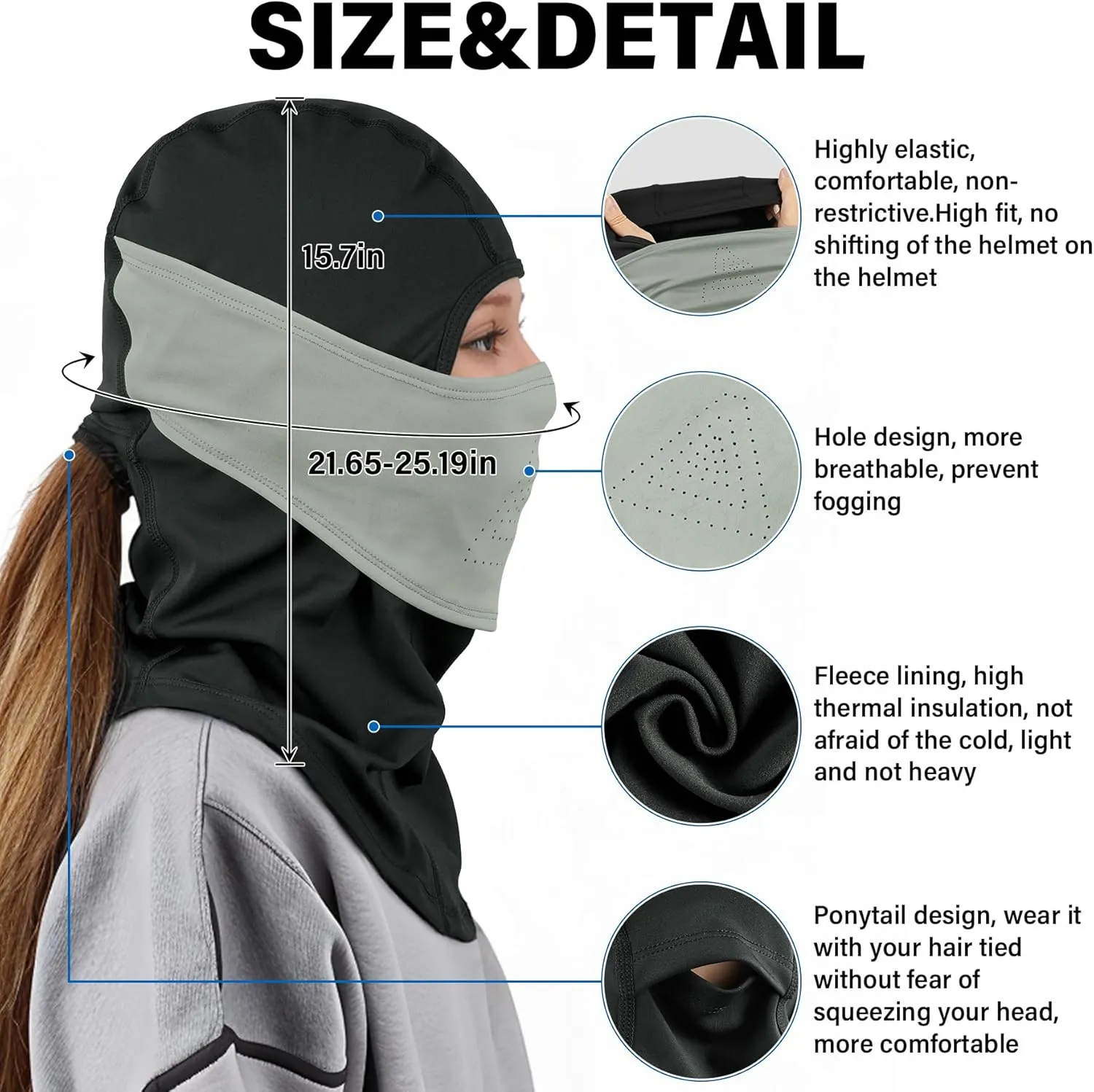 Winter Balaclava Face Mask Breathable Ski Mask for Men Women BA002