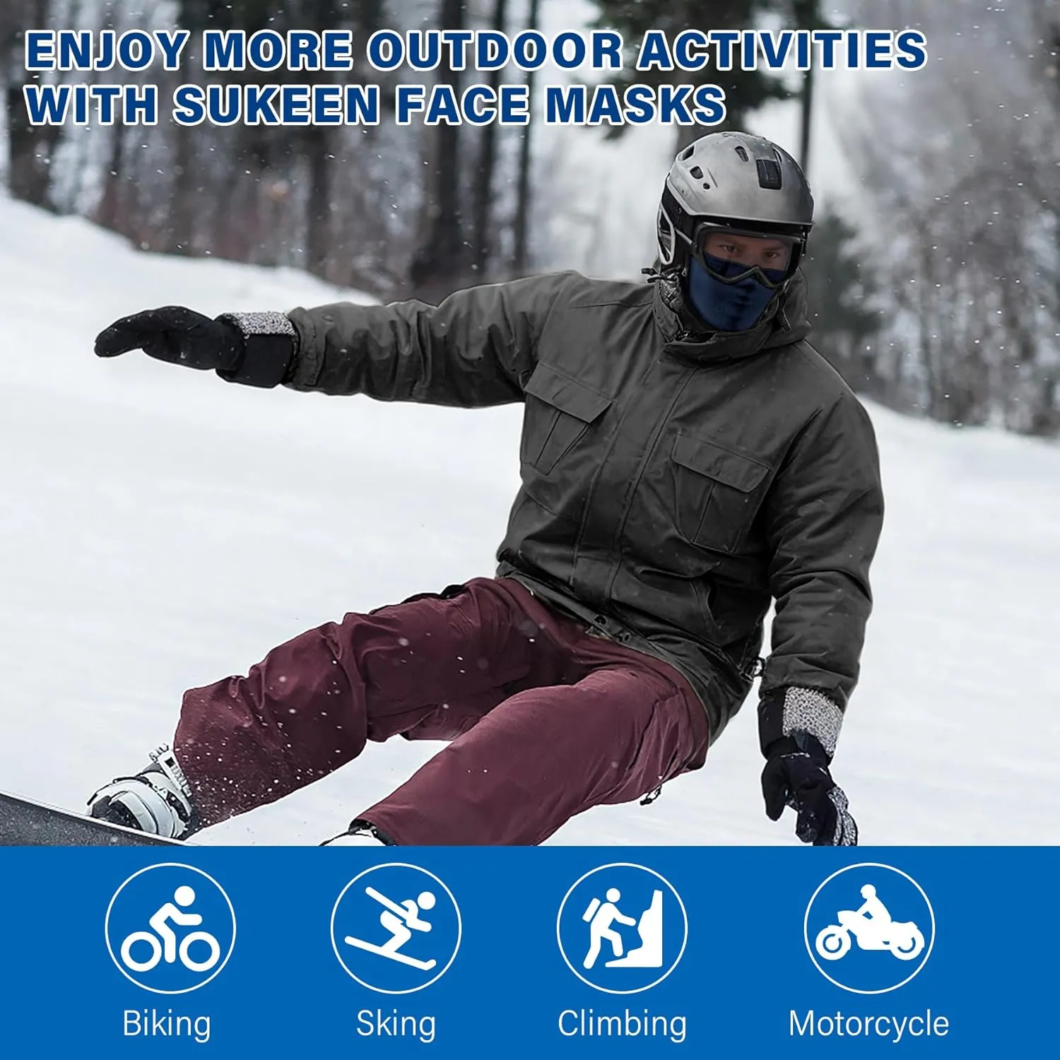 Winter Balaclava Face Mask Breathable Ski Mask for Men Women BA002