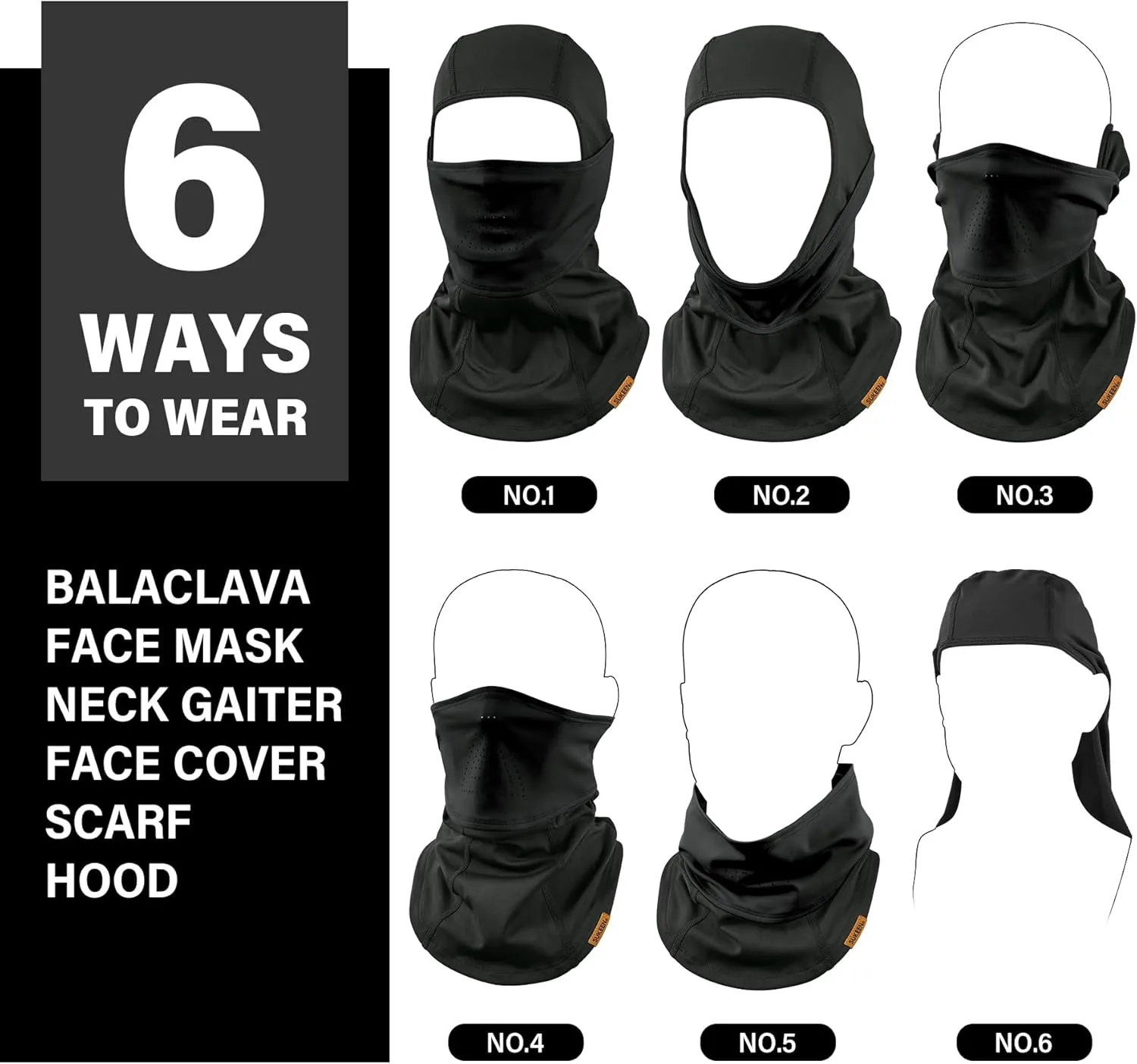 Winter Balaclava Face Mask Breathable Ski Mask for Men Women BA002