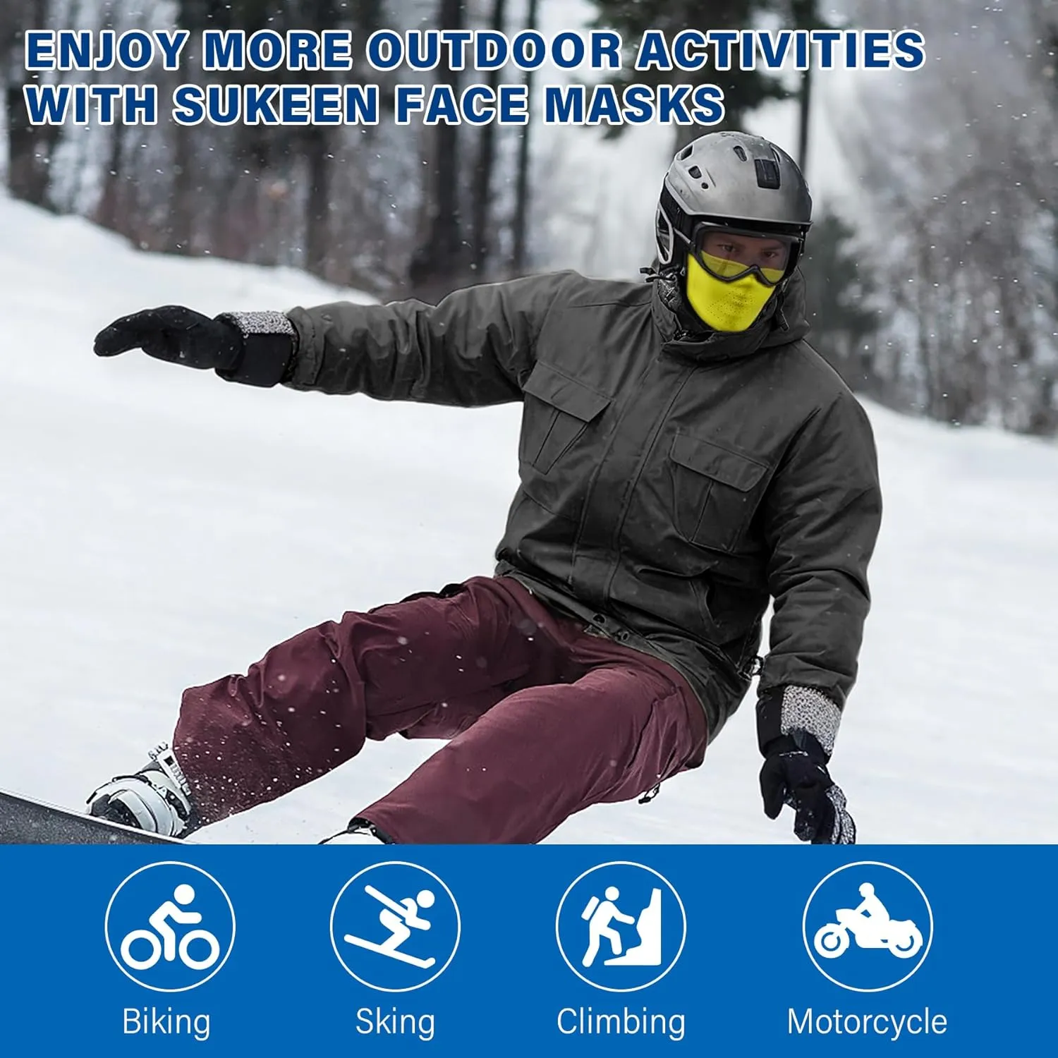 Winter Balaclava Face Mask Breathable Ski Mask for Men Women BA002