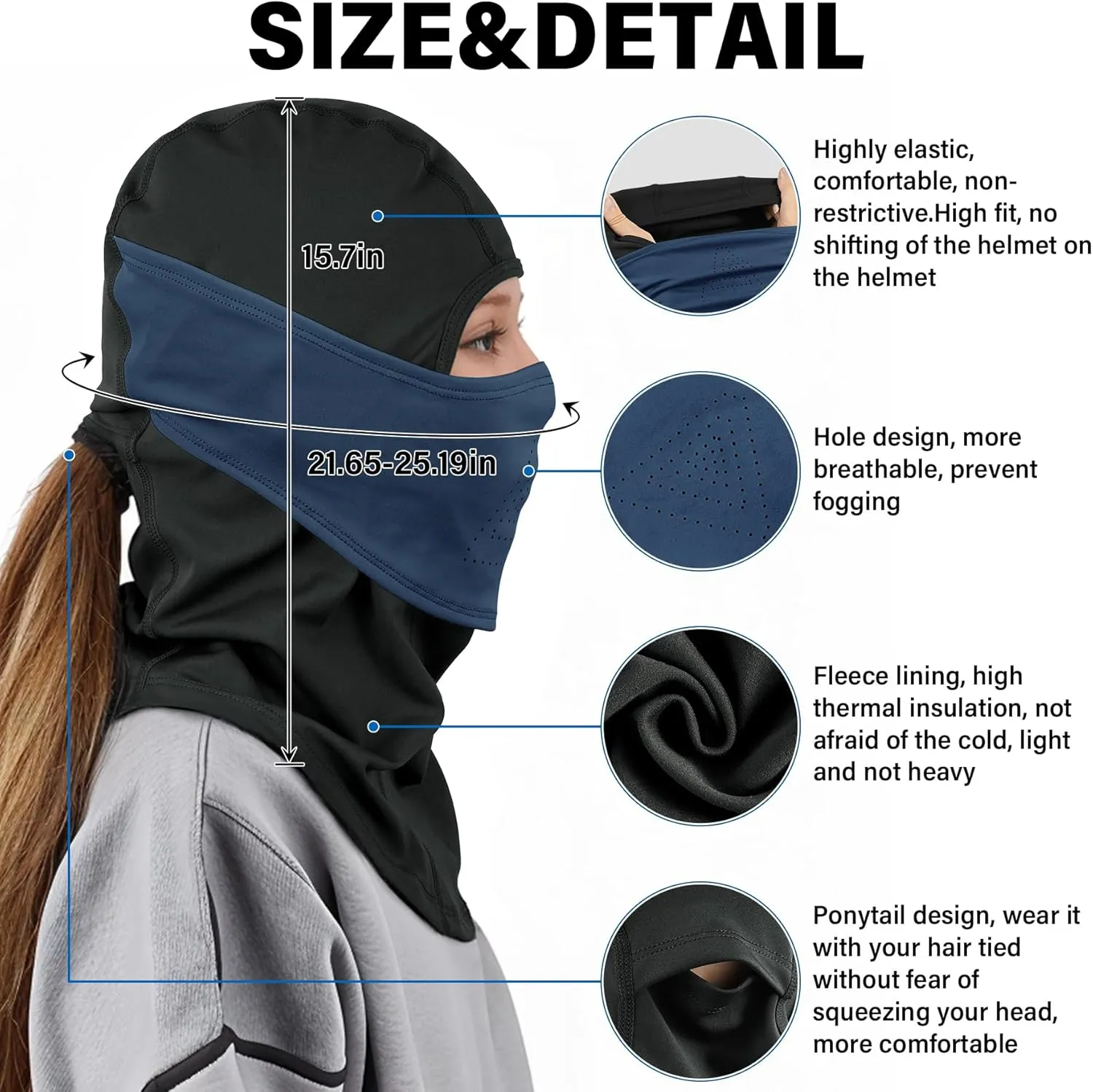 Winter Balaclava Face Mask Breathable Ski Mask for Men Women BA002