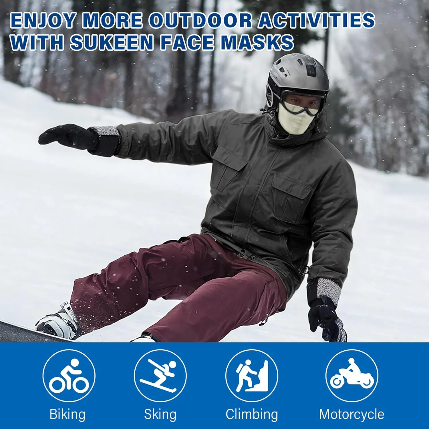 Winter Balaclava Face Mask Breathable Ski Mask for Men Women BA002