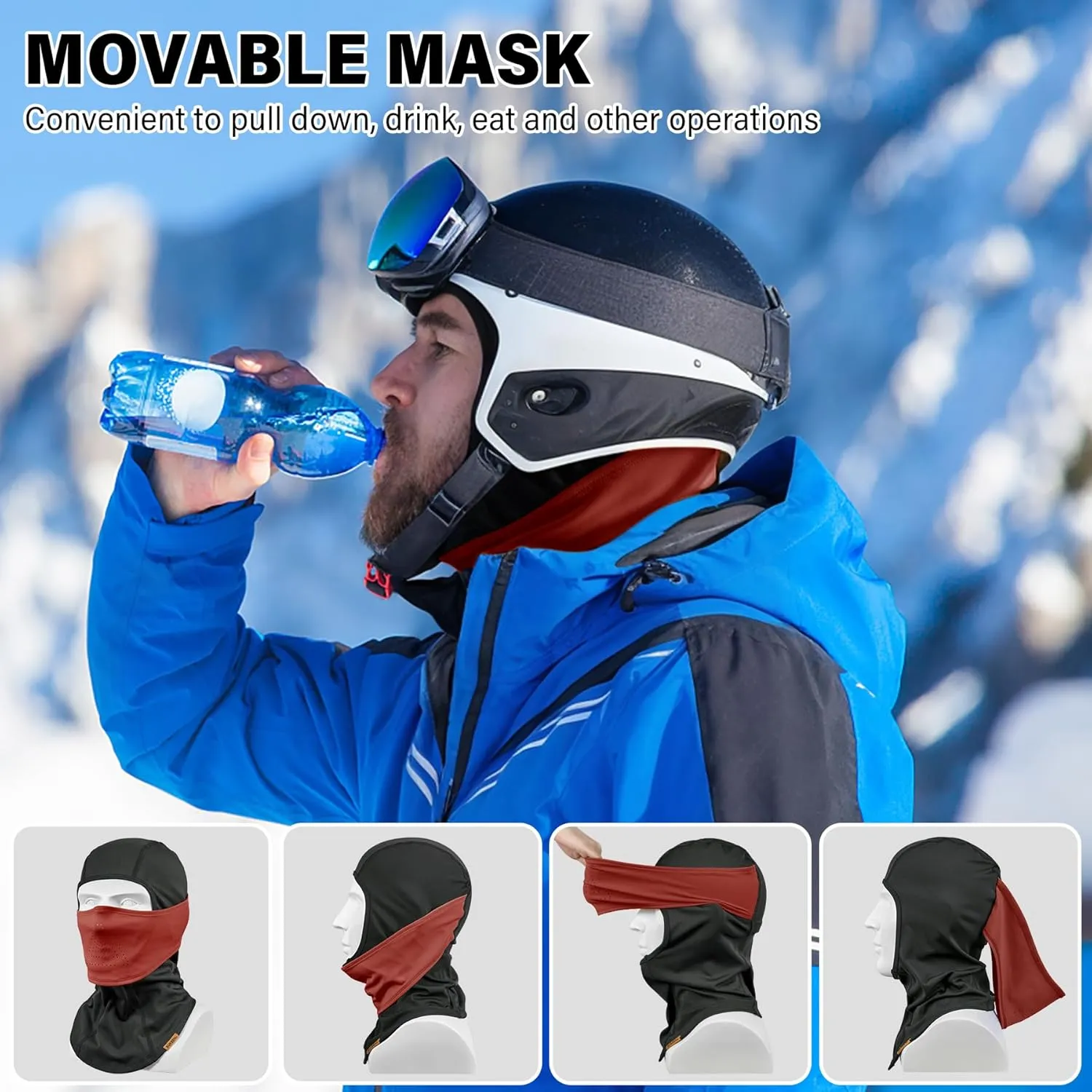 Winter Balaclava Face Mask Breathable Ski Mask for Men Women BA002