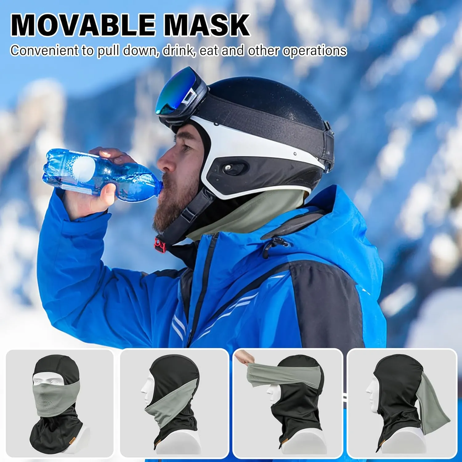 Winter Balaclava Face Mask Breathable Ski Mask for Men Women BA002