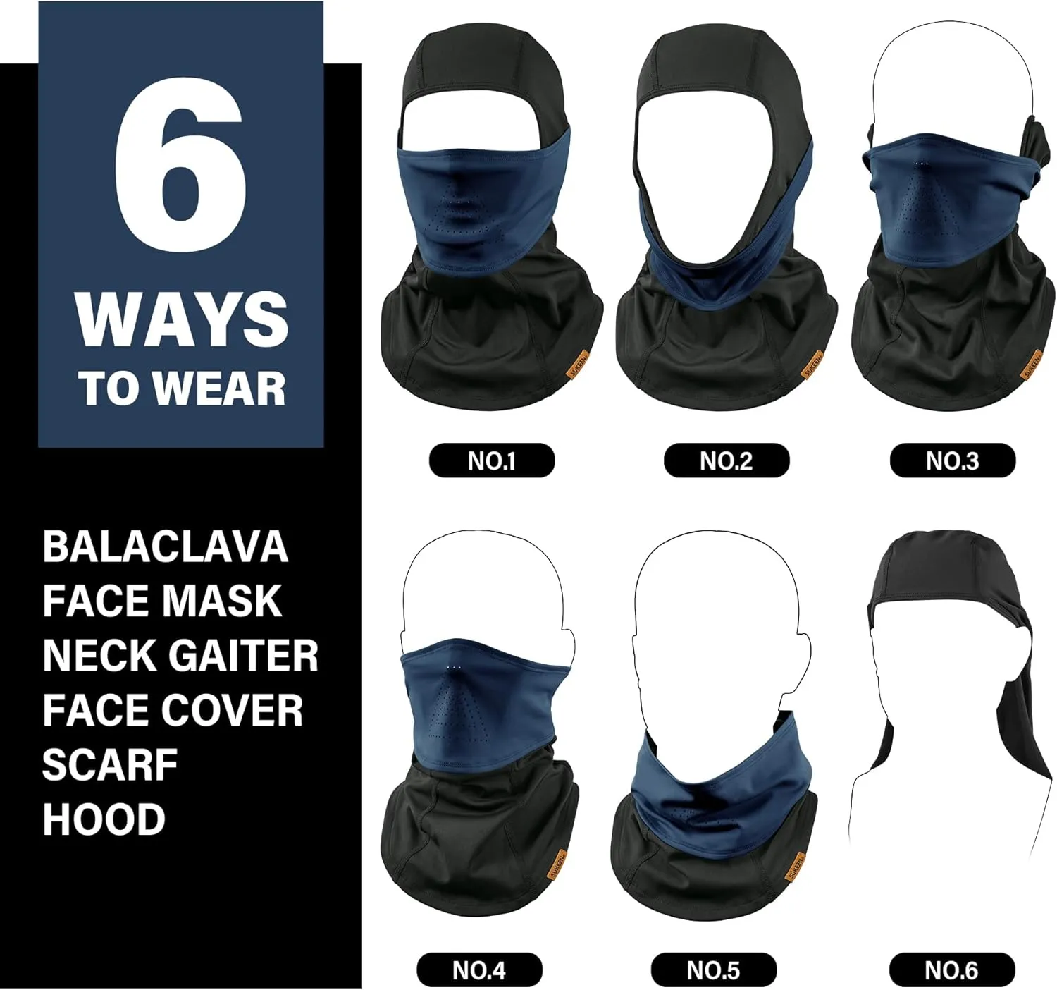 Winter Balaclava Face Mask Breathable Ski Mask for Men Women BA002