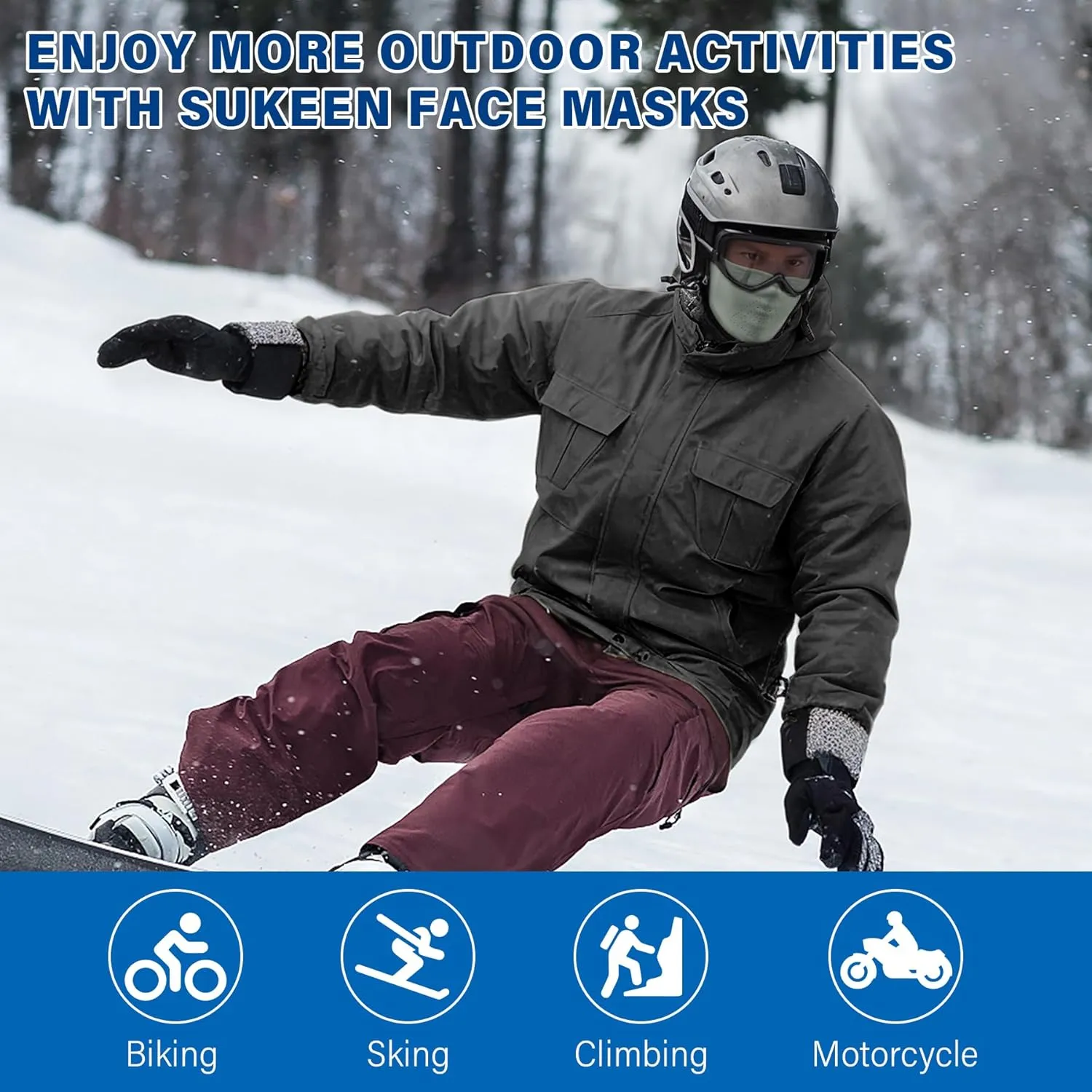 Winter Balaclava Face Mask Breathable Ski Mask for Men Women BA002