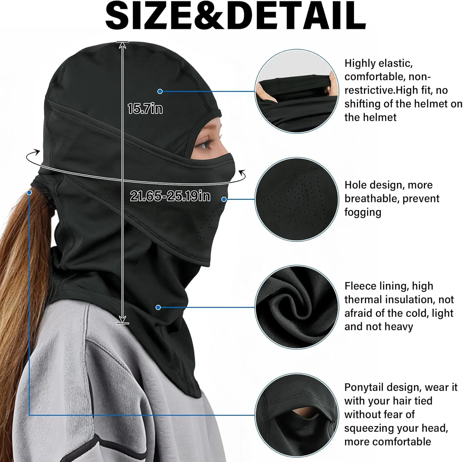 Winter Balaclava Face Mask Breathable Ski Mask for Men Women BA002