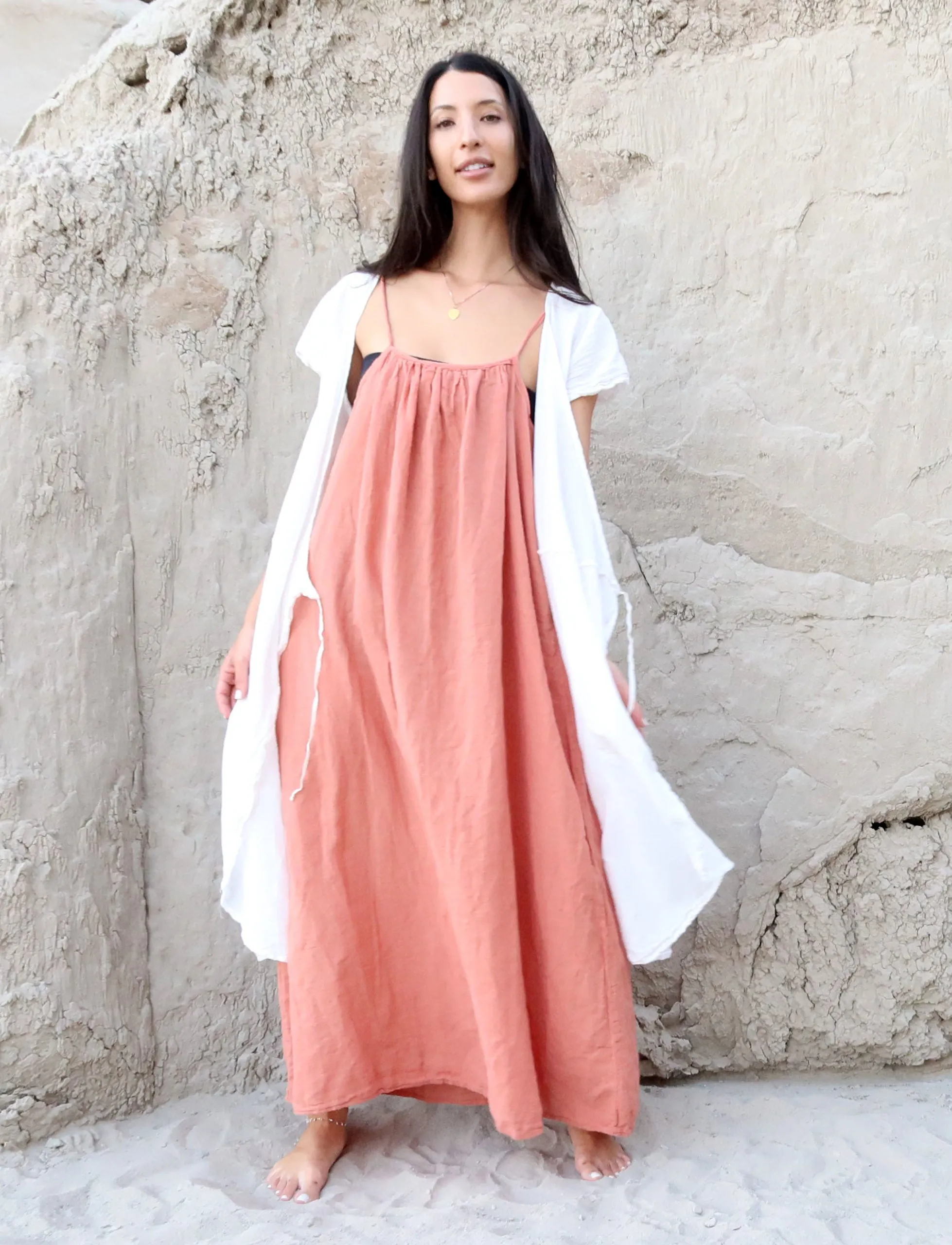 Wrap Origami Below Knee Dress