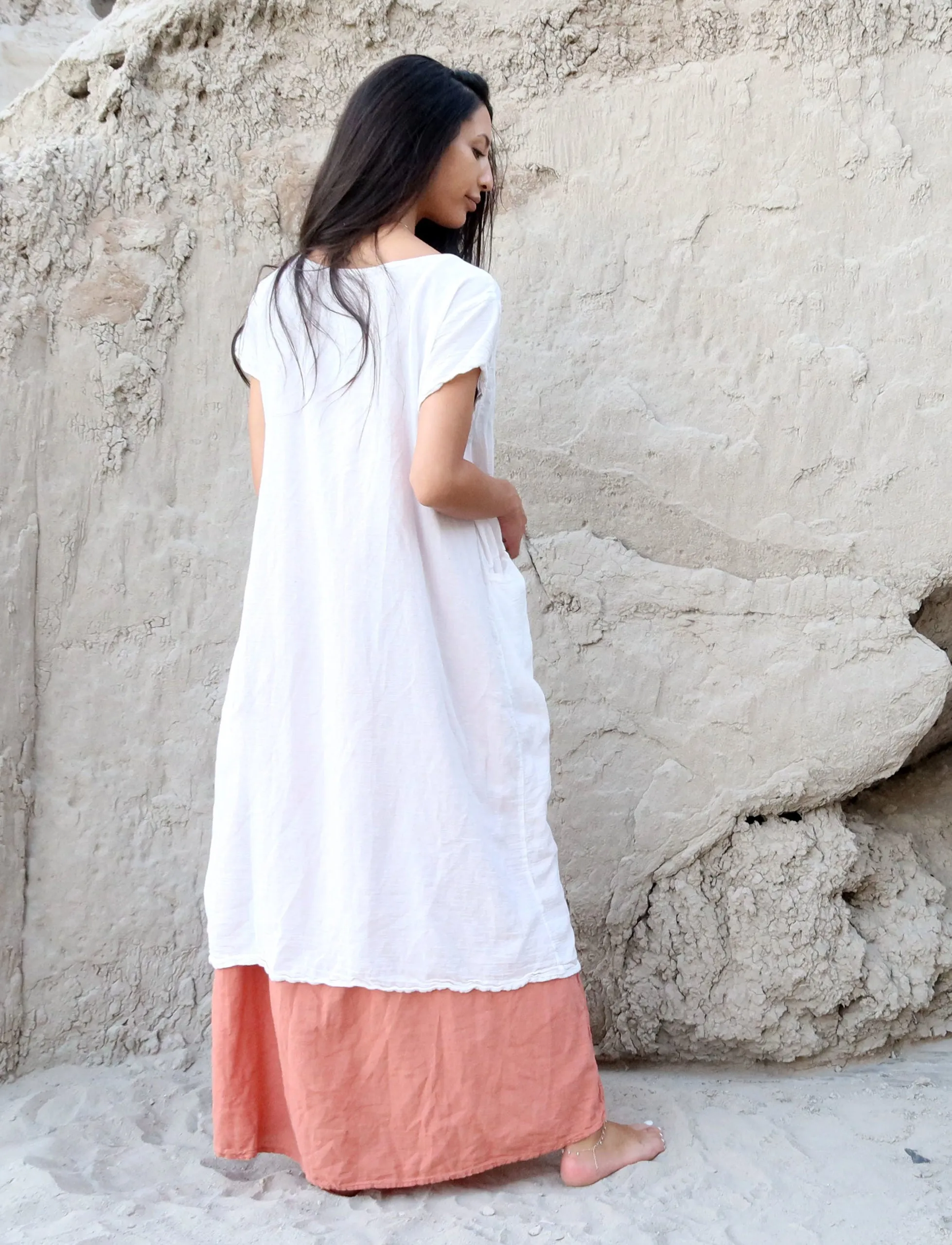 Wrap Origami Below Knee Dress